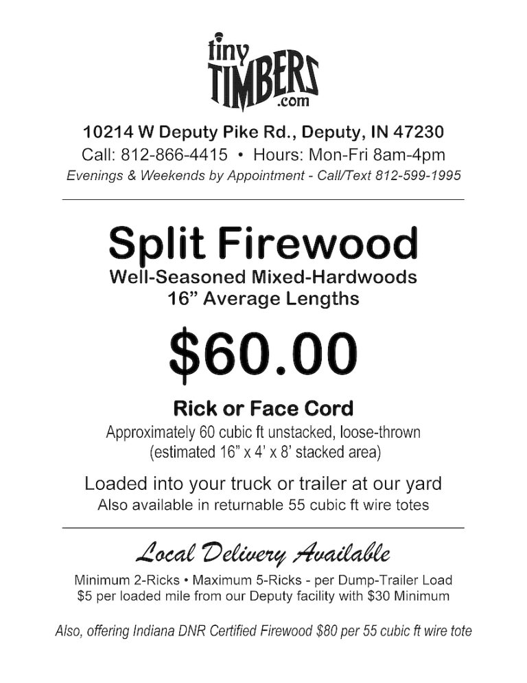 Hardwood Split Firewood 2025